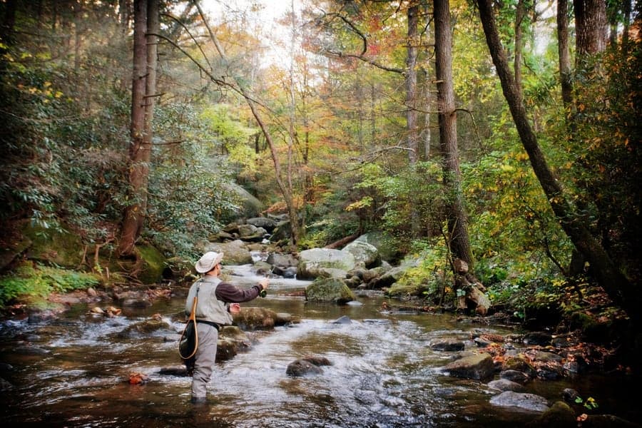 Trout Fishing in Jones Gap State Park in the Fall