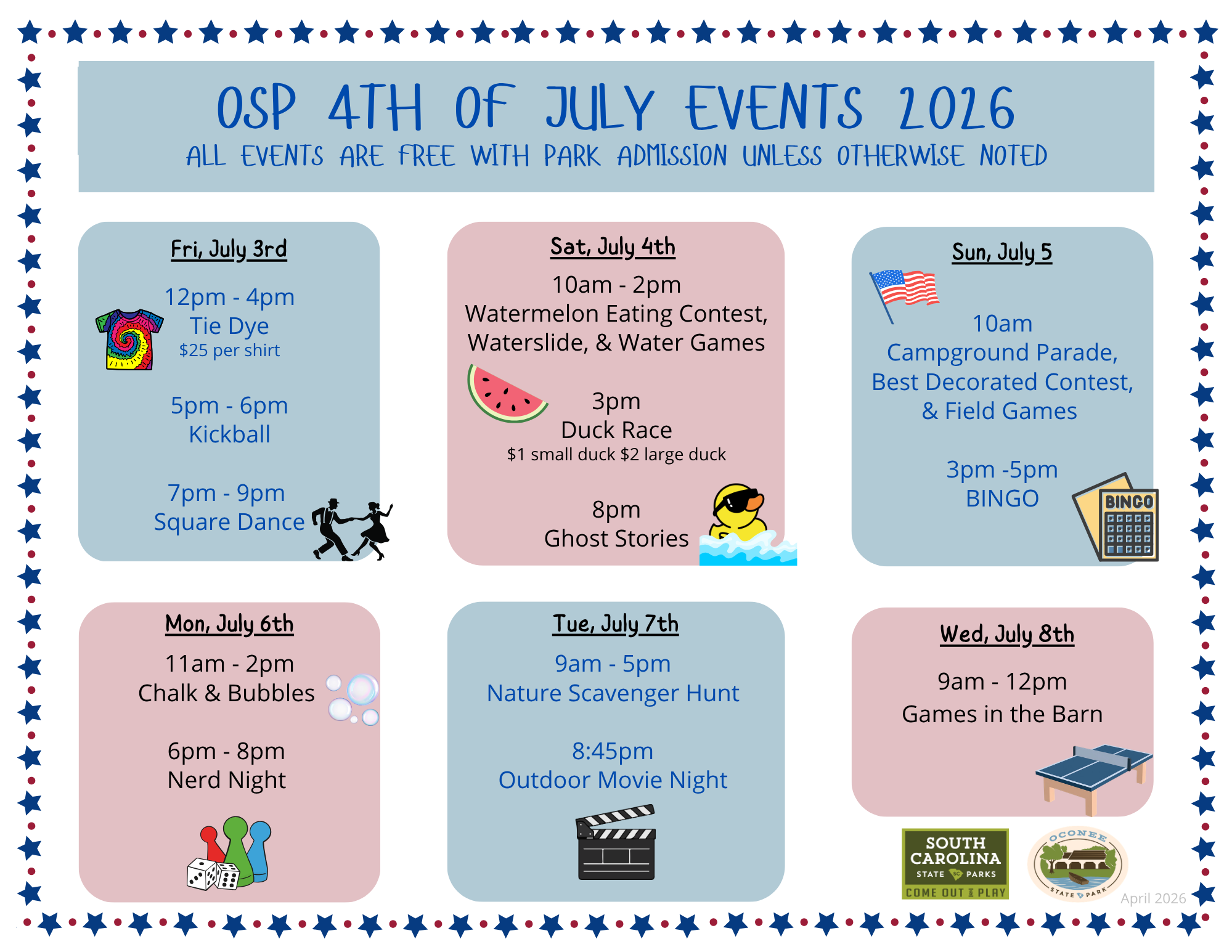 4th of July schedule